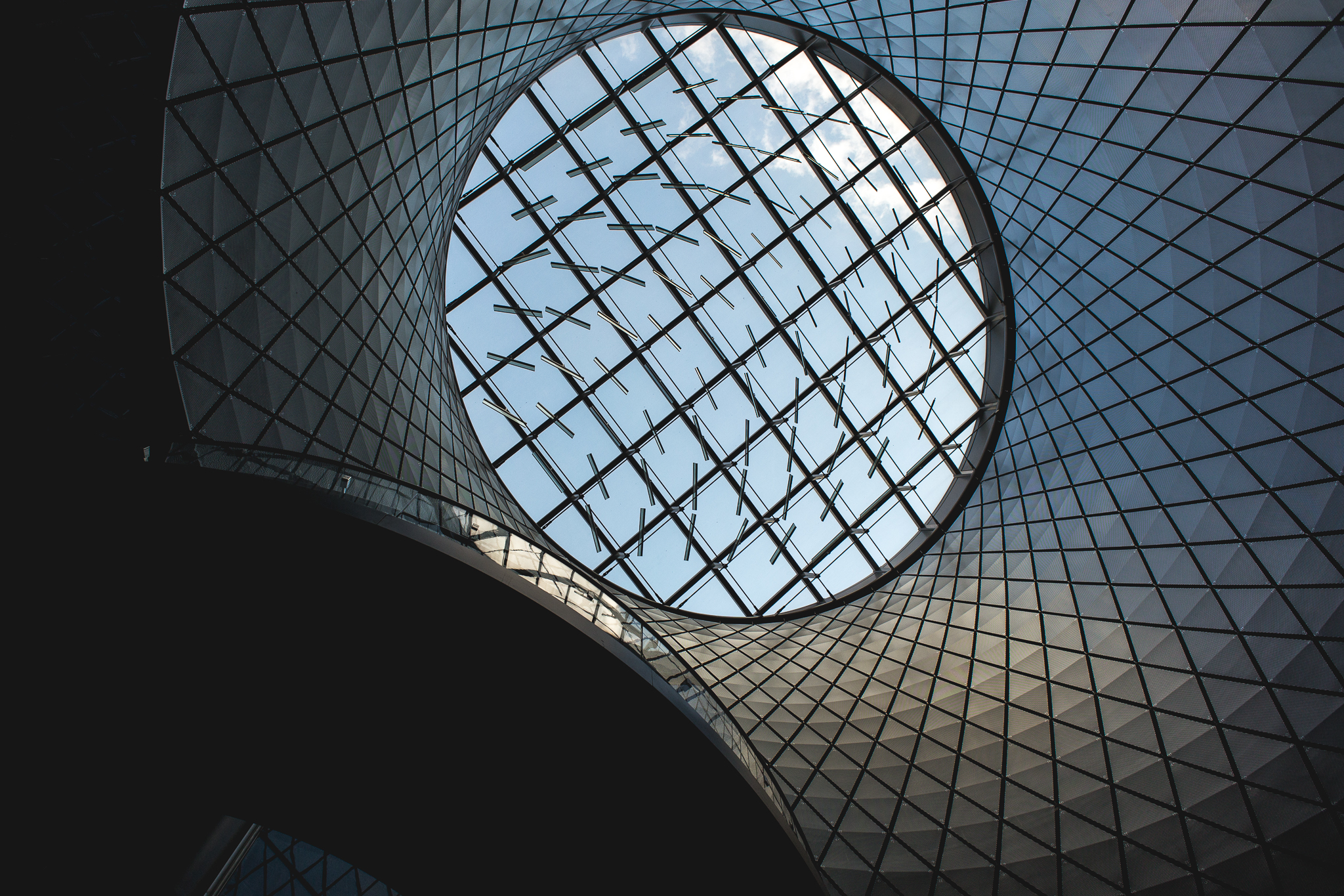 Fulton Center by Grimshaw Architects. Sky Reflector-net by James Carpenter Design Assoc.