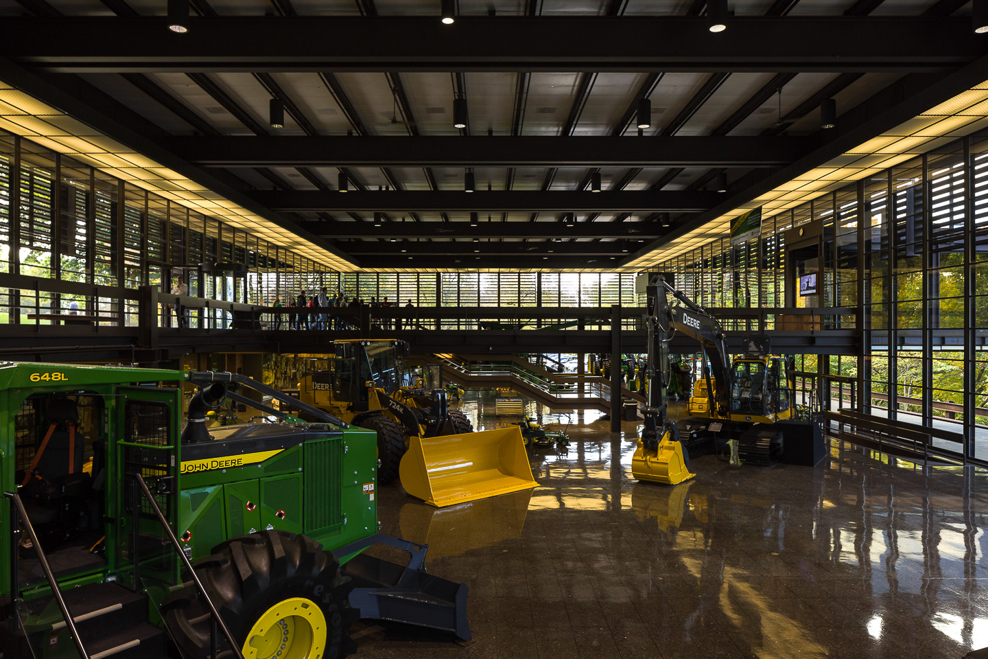 Inside John Deere World Headquarters in Moline, Illinois by architects Eero Saarinen and John Dinkeloo. Photo by Jason R. Woods.