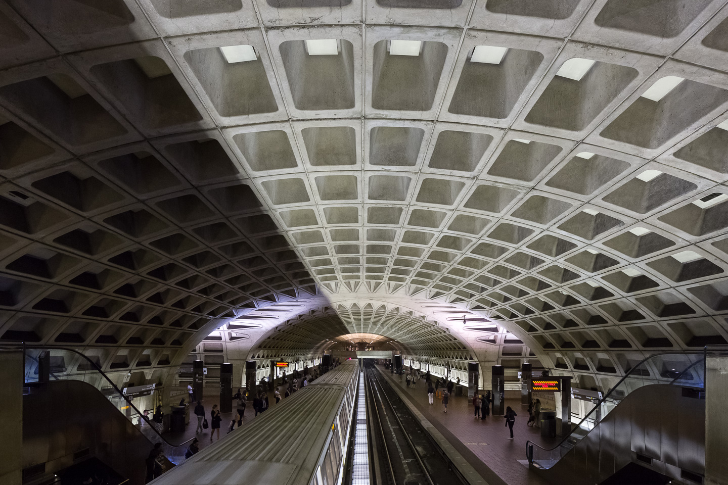 L'Enfant Plaza Metrorail station in Washington DC by architect Harry Weese. Photograph by Jason R. Woods.